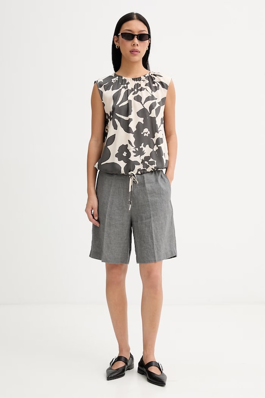 Marc O'Polo μπλούζα γυναικεία με βισκόζη 5000014076 γκρί ZS26