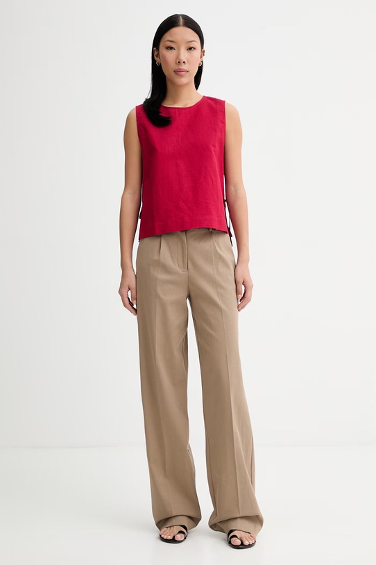 Marc O'Polo halenka dámská se lnem 5000009826 červená ZS26