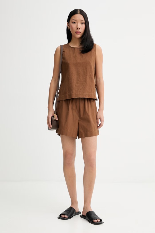 Marc O'Polo halenka dámská se lnem 5000009826 hnědá ZS26