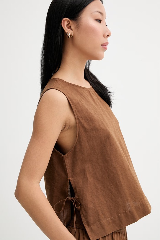 Marc O'Polo halenka dámská se lnem hnědá 5000009826