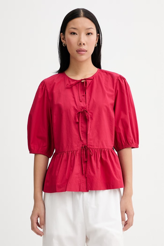 Marc O'Polo košilová halenka dámská bavlněná červená 5000010256