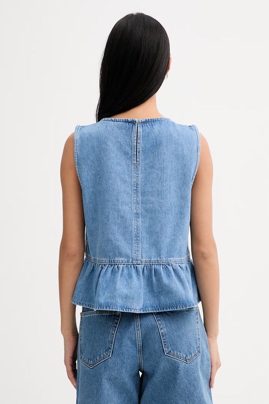 Ρούχα Marc O'Polo μπλούζα με βολάν Γυναικεία ντένιμ 5000011021 μπλε