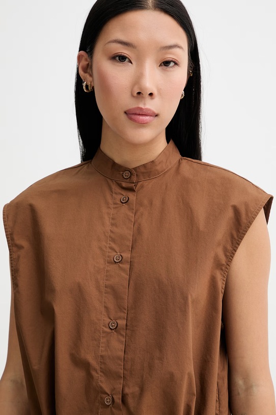 Marc O'Polo koszula damska bawełniana brązowy 5000010536