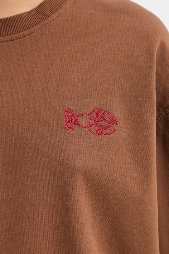 Marc O'Polo bluza oversize damska bawełniana 5000010005 brązowy