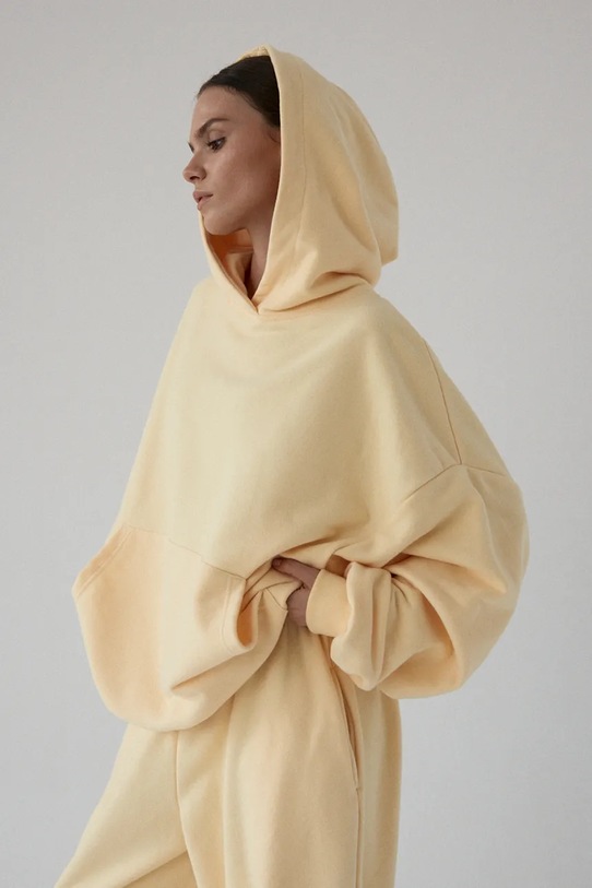 Muuv. hanorac pentru femei, din bumbac LE PUMP bluza.LEPUMP galben ZS26