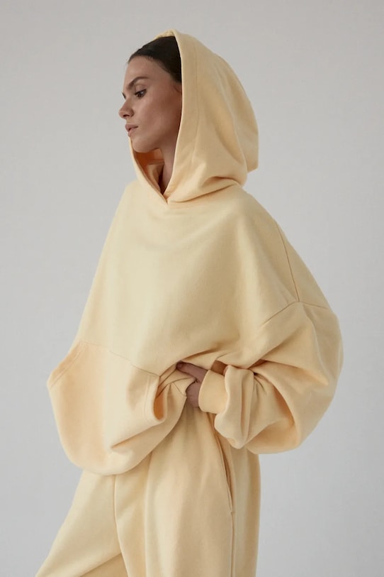 Muuv. hanorac pentru femei, din bumbac LE PUMP bluza.LEPUMP galben ZS26