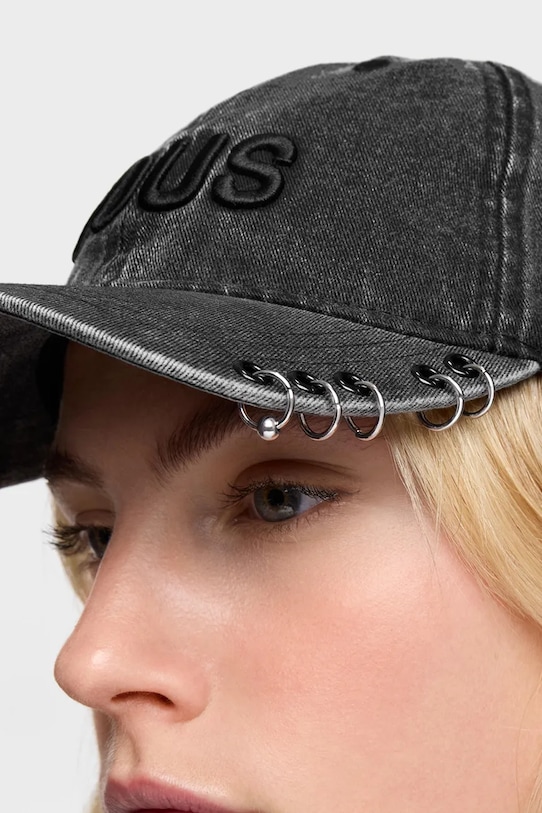 Akcesoria Tous czapka z daszkiem damska bawełniana 2002376151 czarny