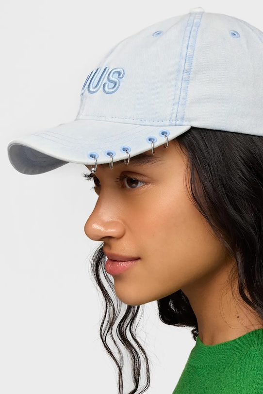 Akcesoria Tous czapka z daszkiem damska bawełniana 2002376133 niebieski