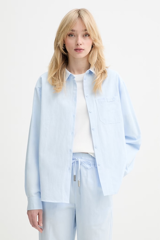 Silvian Heach koszula bawełniana BEALOR bawełna niebieski GPP26091CA
