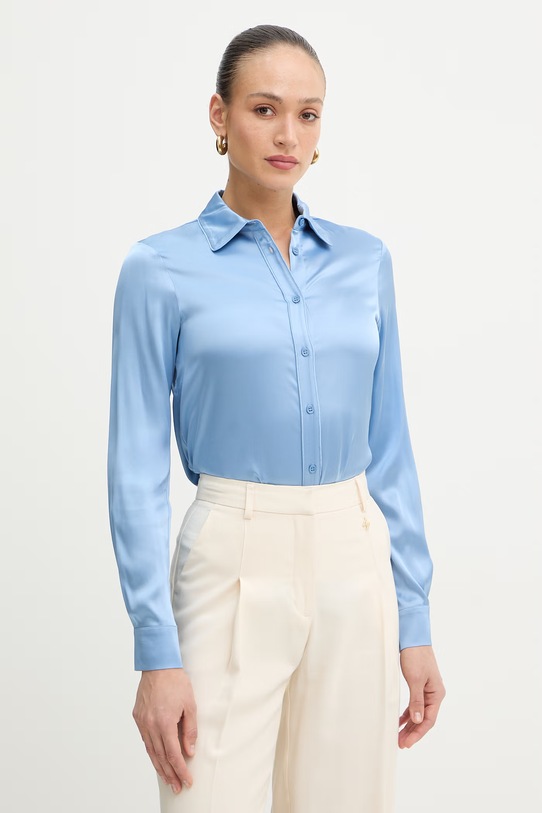 Silvian Heach koszula SABAT z elastanem niebieski GPP26460CA
