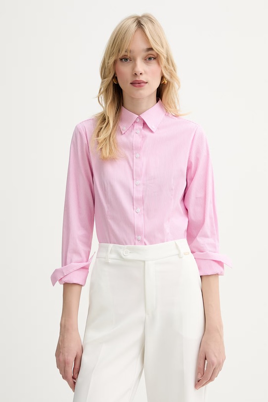 Silvian Heach koszula bawełniana CALENI wzorzyste różowy GPP26167CA