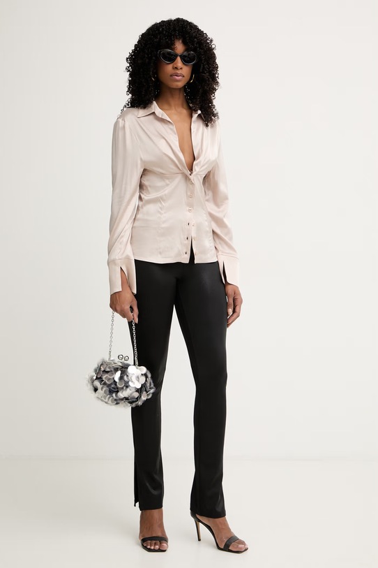 Silvian Heach košile dámská s viskózou SANAGE CVP26034CA béžová ZS26