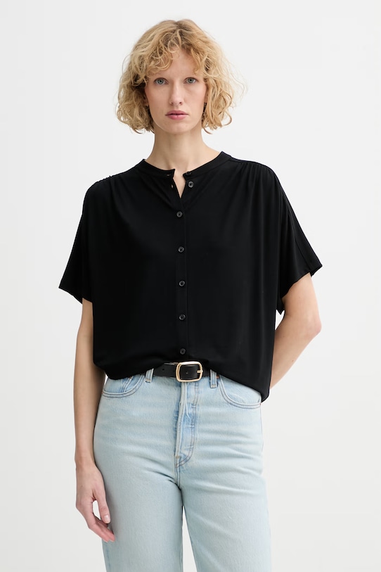 Marc O'Polo košeľa dámska s viskózou čierna 5000014087