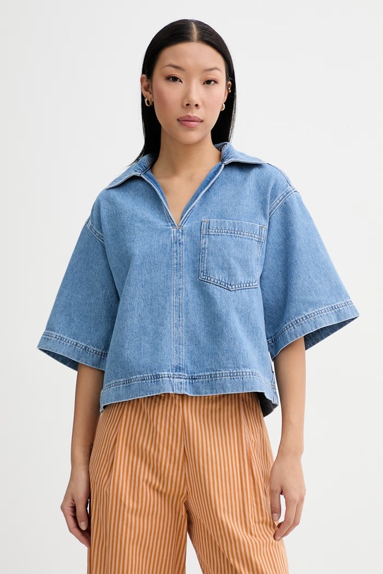 Marc O'Polo bluzka damska jeansowa niebieski 5000009805