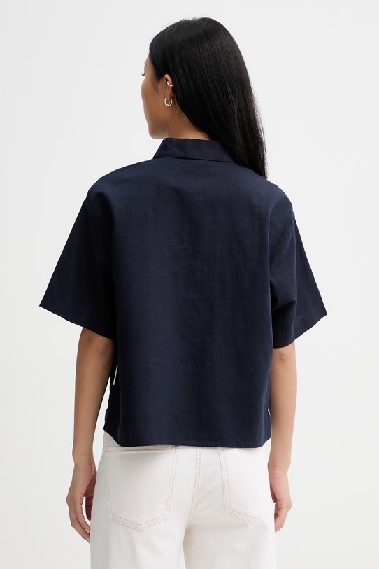 Oblečení Marc O'Polo safari košile dámská se lnem 5000009839 námořnická modř