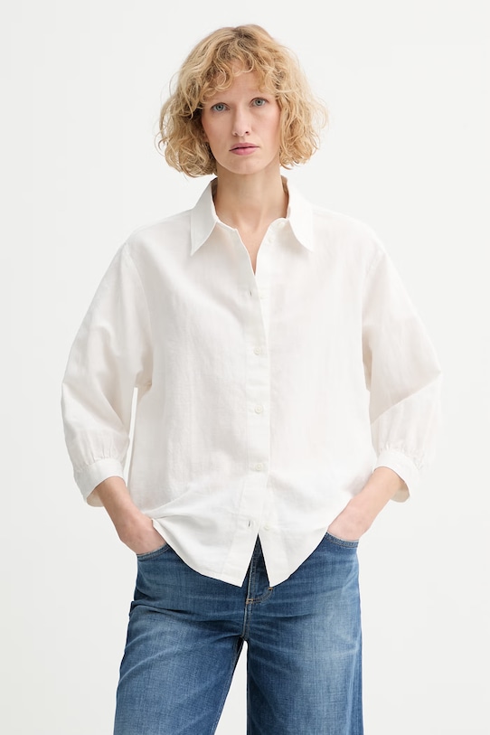 Marc O'Polo košile dámská se lnem béžová 5000009841