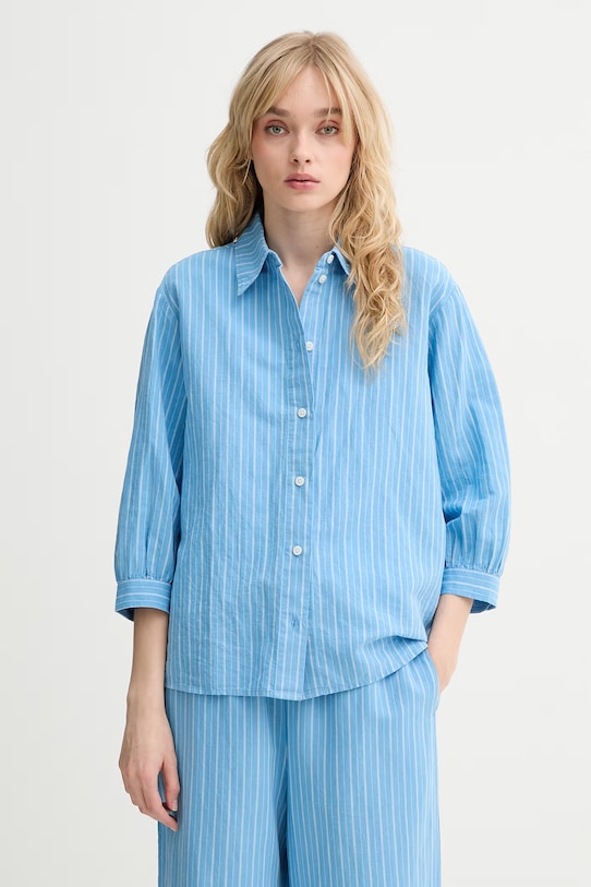 Marc O'Polo koszula damska z lnem niebieski 5000011095