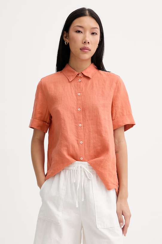 Marc O'Polo košeľa safari dámska ľanová oranžová 5000014553