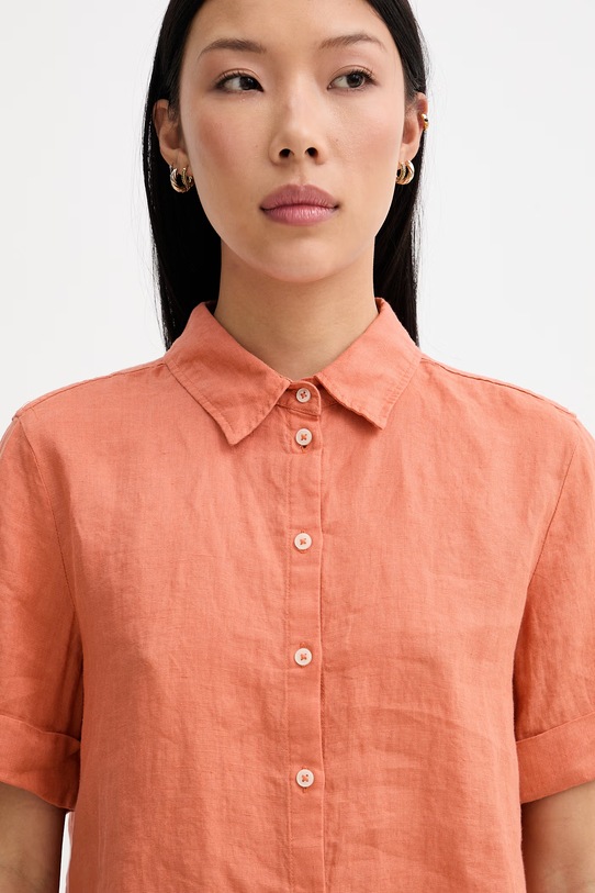Marc O'Polo košeľa safari dámska ľanová oranžová 5000014553