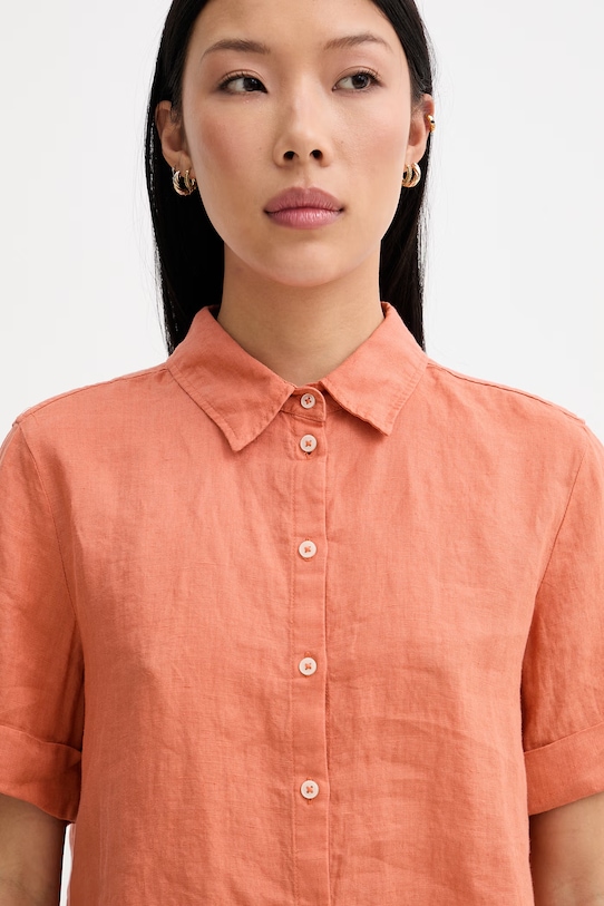 Marc O'Polo košeľa safari dámska ľanová oranžová 5000014553