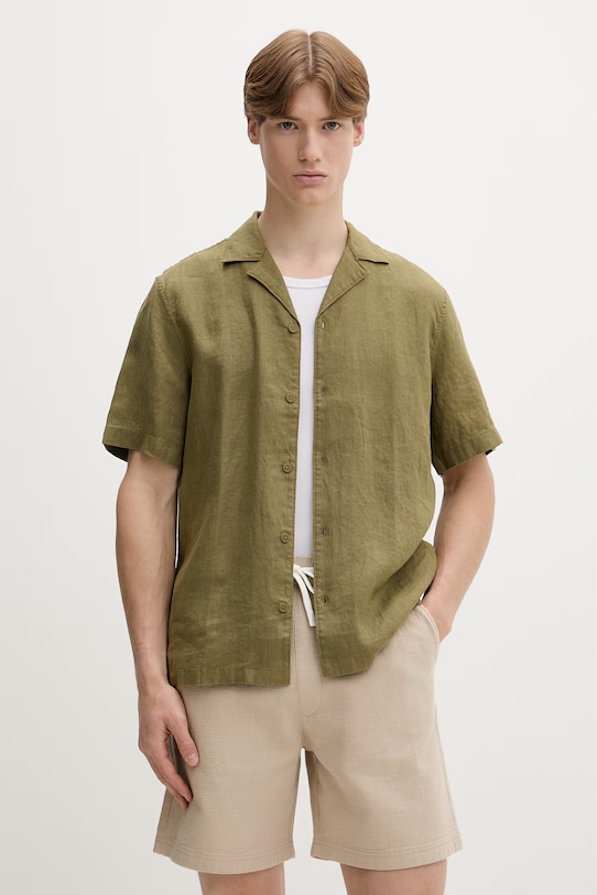 Marc O'Polo koszula męska lniana zielony 5000013939