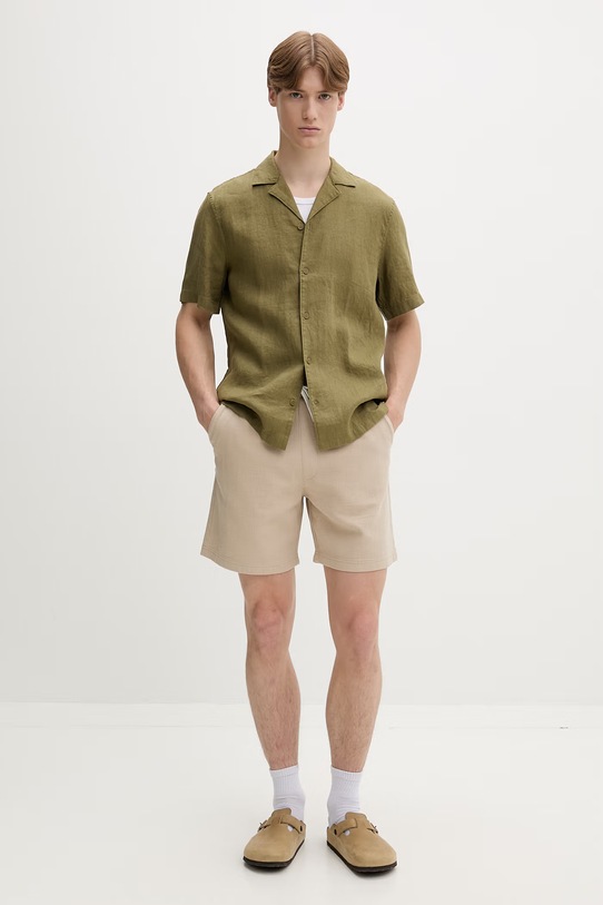 Marc O'Polo koszula męska lniana 5000013939 zielony ZS26