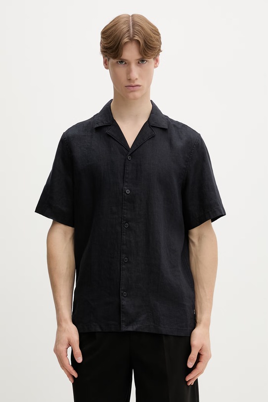 Marc O'Polo koszula męska lniana czarny 5000013939