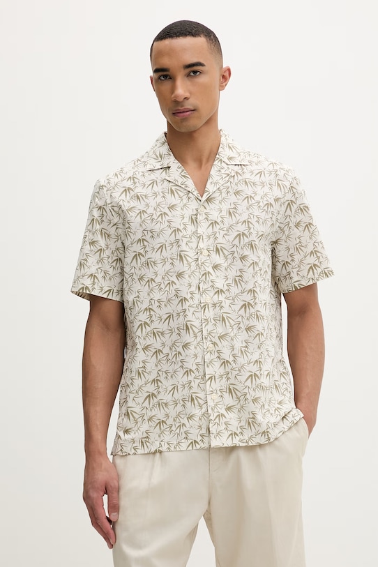 Marc O'Polo koszula męska bawełniana beżowy 5000013941