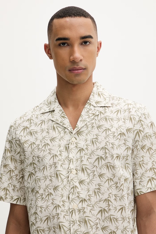 Marc O'Polo koszula męska bawełniana beżowy 5000013941