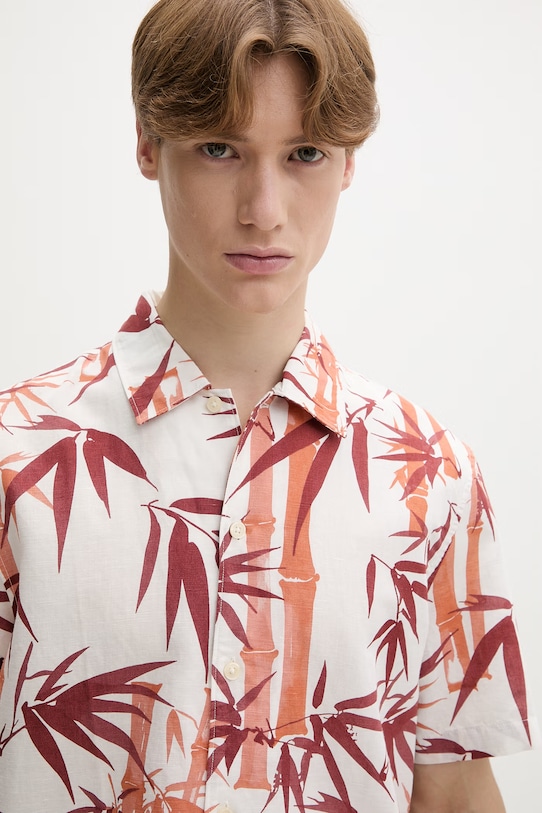 Marc O'Polo koszula męska z dodatkiem lnu biały 5000013943