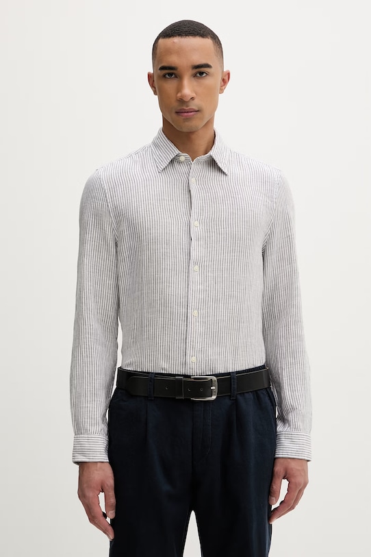 Marc O'Polo koszula męska lniana szary 5000013950