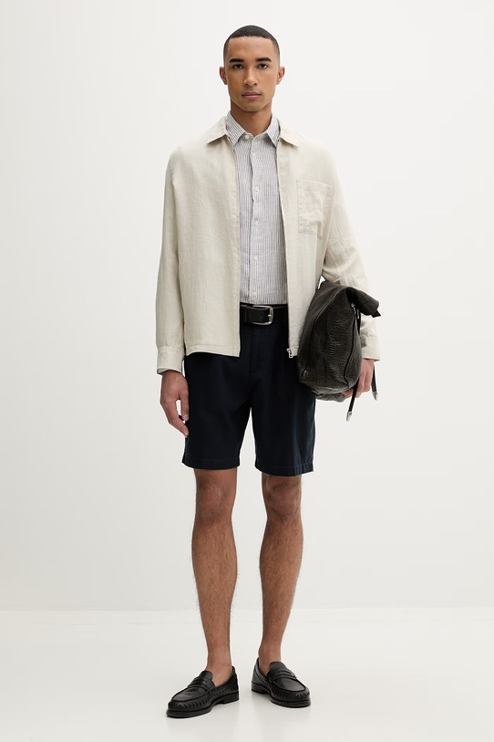 Marc O'Polo koszula męska lniana 5000013950 szary ZS26