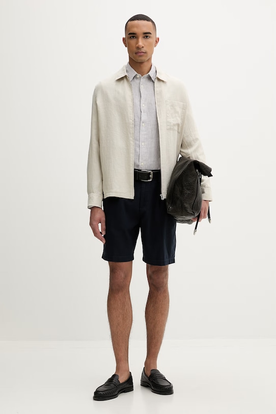 Marc O'Polo koszula męska lniana 5000013950 szary ZS26