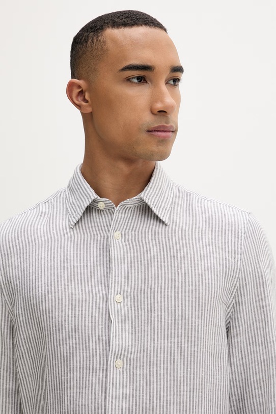 Marc O'Polo koszula męska lniana szary 5000013950