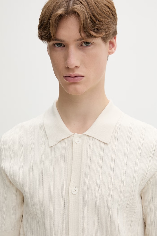 Marc O'Polo koszula męska bawełniana beżowy 5000013996