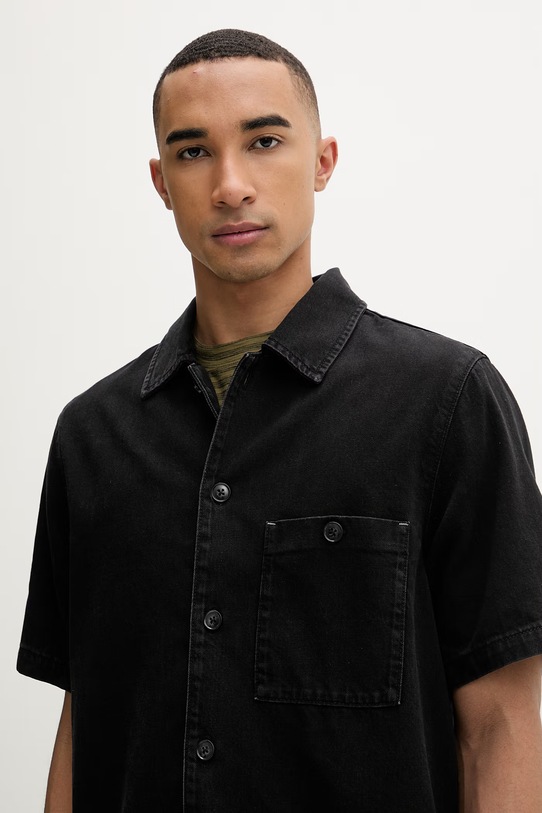 Marc O'Polo koszula męska z bawełną czarny 5000011279