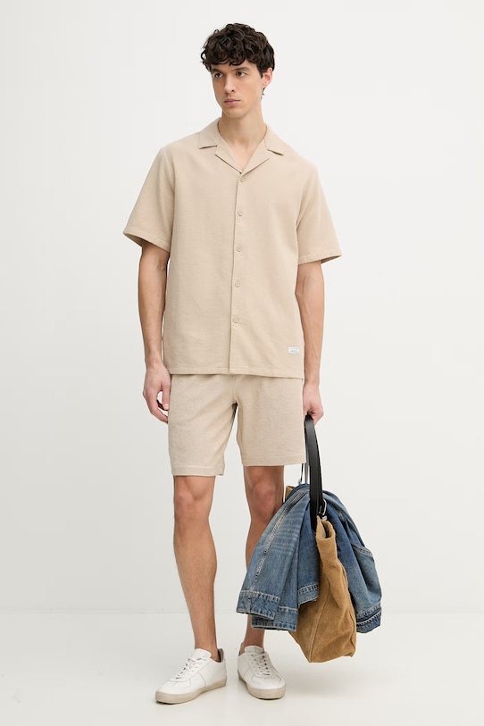 Marc O'Polo koszula męska bawełniana 5000010060 beżowy ZS26