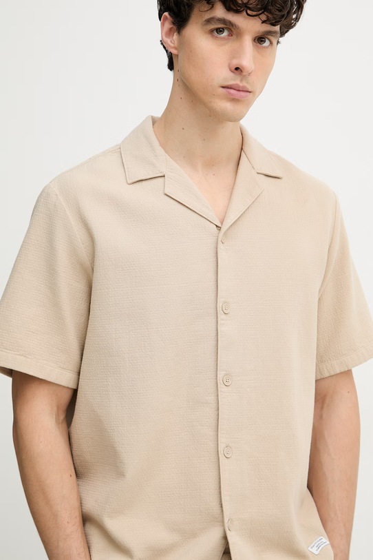 Marc O'Polo koszula męska bawełniana beżowy 5000010060