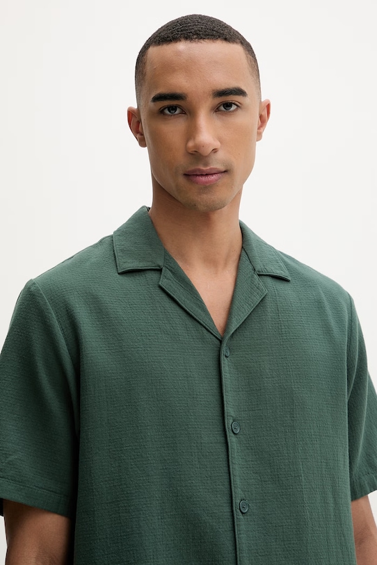 Marc O'Polo πουκάμισο ανδρικό βαμβακερό πράσινο 5000010060
