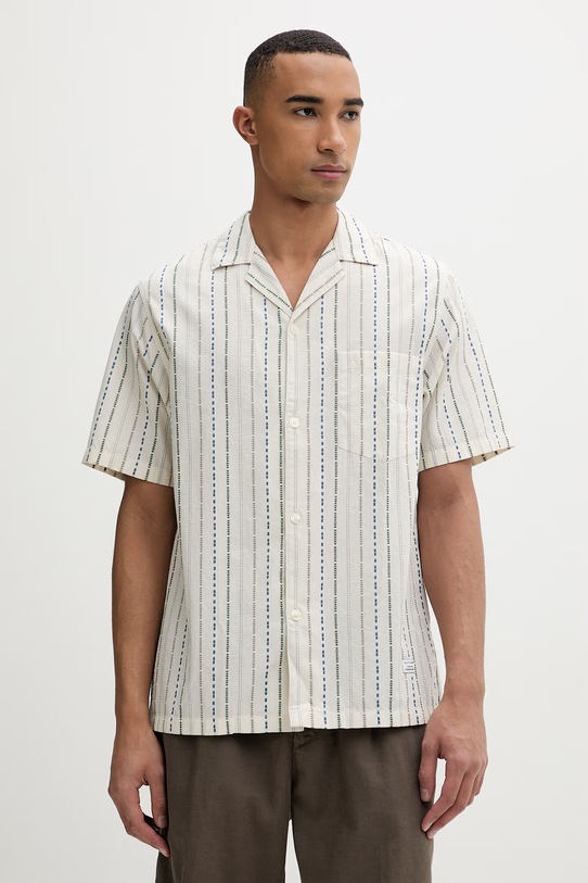 Marc O'Polo koszula męska bawełniana beżowy 5000010085