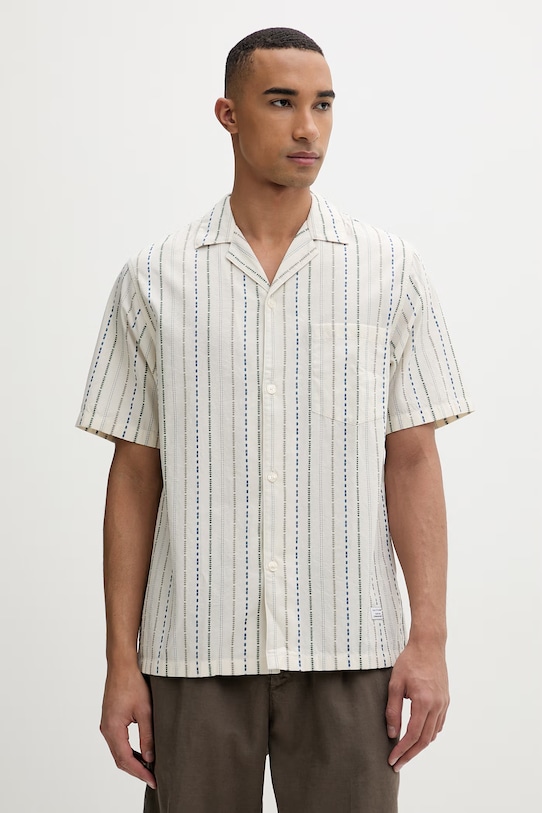 Marc O'Polo koszula męska bawełniana beżowy 5000010085