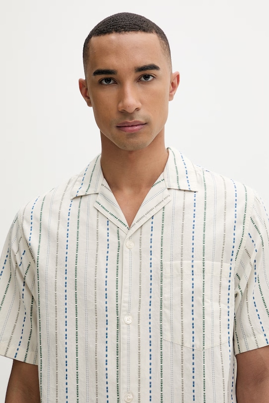 Marc O'Polo koszula męska bawełniana beżowy 5000010085