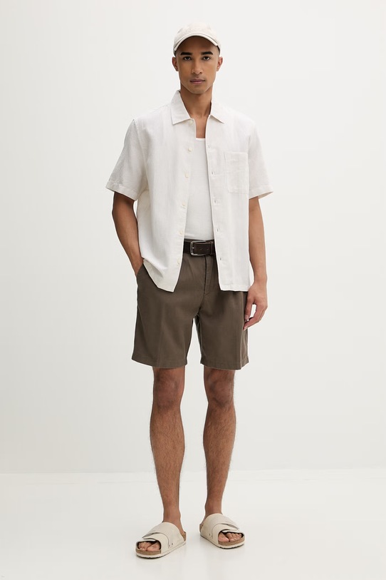 Marc O'Polo koszula męska z lnu 5000013946 beżowy ZS26