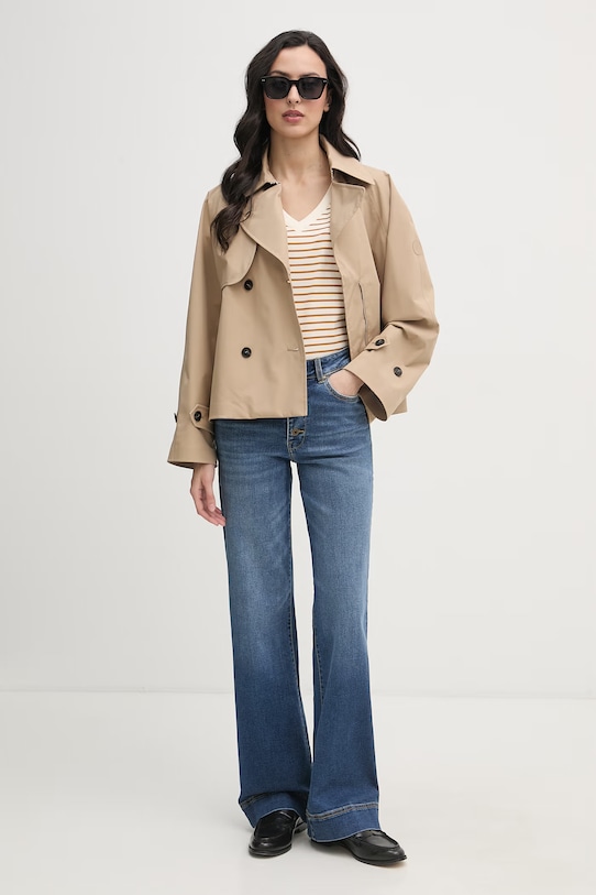 Save The Duck krótki trencz damski GARBO D32665W.GRIN22 beżowy ZS26