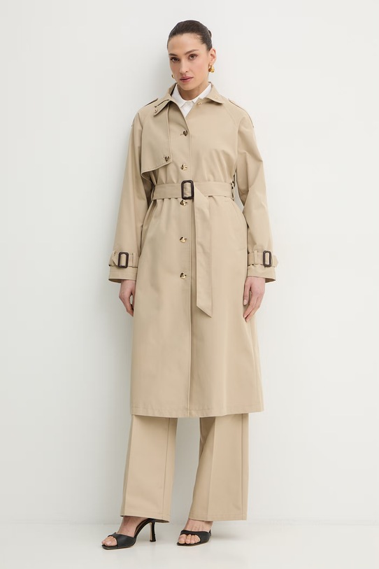 Silvian Heach trencz damski bawełniany SPEGIOM CVP26026TR beżowy ZS26