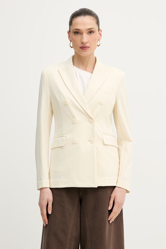 Silvian Heach marynarka dwurzędowa damska FATISE beżowy GPP26061GC