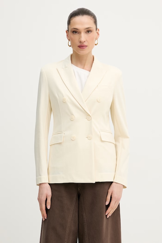 Silvian Heach marynarka dwurzędowa damska FATISE beżowy GPP26061GC