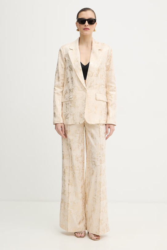 Silvian Heach marynarka z dodatkiem lnu KHUTLO GPP26050GC beżowy ZS26