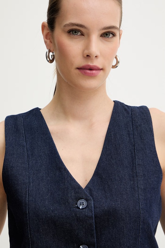 Silvian Heach kamizelka jeansowa KALANE granatowy GPP26010GT