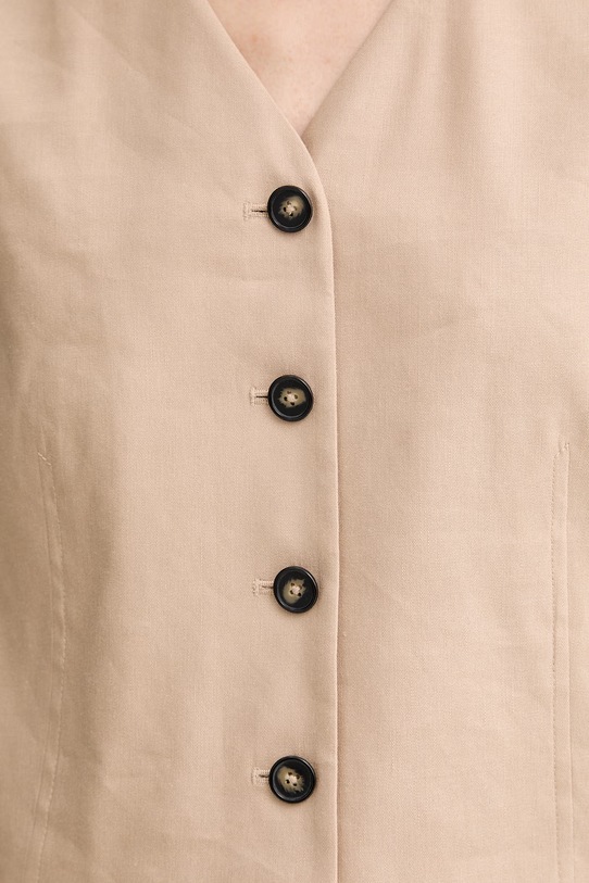 Marc O'Polo kamizelka damska z lnem 5000014052 beżowy